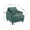 Modern Mid Century Wood Frame Armchair With Tufted Design