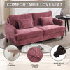 Mid Century Modern Chenille Fabric Loveseat Sofa, 2 Seat Upholstered Couch