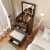 3 In 1 Vanity Desk With Flip Top Mirror, Compact Makeup Table With Glass Top And 3 Drawers