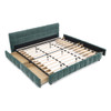 Modern Platform Bed Frame With Thick Chenille Fabric