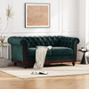 Chesterfield Velvet Loveseat Sofa, 2 Person Rolled Arm Upholstered Couch