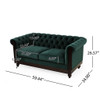Chesterfield Velvet Loveseat Sofa, 2 Person Rolled Arm Upholstered Couch