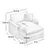 Classic Modern Comfortable Single Chair Deep Seat Sofa With Footstool