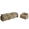 Elegant Corduroy Oversized Sectional Sofa Set With Deep Seats And Flexible Layout
