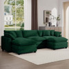 Modern Oversized Modular Cushion Sofa With Ottoman, Low Back, Deep Seating Sofa Set