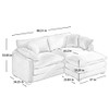 Modern Oversized Modular Cushion Sofa With Ottoman, Low Back, Deep Seating Sofa Set