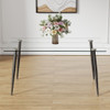 Modern Rectangular Glass Dining Table For 4 - 6 People With Tempered Glass Countertop