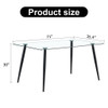 Modern Rectangular Glass Dining Table For 4 - 6 People With Tempered Glass Countertop