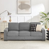 Modern Snowfleece Fabric 3 Seater Sofa With Cup Holder