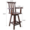 Rustic Bar Stool, Fir Wood Construction, Wide Armrest Rustic Bar Stool, Fir Wood Construction, Wide Armrest