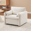 Swivel Modern Swivel Accent Chair Single Seater 360° Rotating For Living Room, Bedroom - Ivory White Swivel Modern Swivel Accent Chair Single Seater 360° Rotating For Living Room, Bedroom - Ivory White