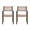 Outdoor Dining Chair (Set of 2), Patio Chairs - Gray / Light Brown