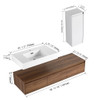 Modern Wall Mounted Bathroom Vanity With Resin Sink And Side Cabinet - Brown Ebony Modern Wall Mounted Bathroom Vanity With Resin Sink And Side Cabinet - Brown Ebony
