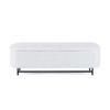 Modern Elegant Ottoman With Spacious Storage Function With Metal Feet - White / Black