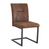 Ergonomic Technology Fabric Dining Chairs With Black Metal Legs, Comfortably Simple Design, (Set of 4) - Brown