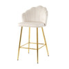 Elegant Shell Shape Velvet Bar Chair (Set of 2)