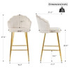 Elegant Shell Shape Velvet Bar Chair (Set of 2)