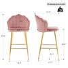 Elegant Shell Shape Velvet Bar Chair (Set of 2)