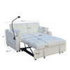 Modern Velvet Loveseat Futon Sofa With Pullout Bed, Adjustable Reclining Backrest, Toss Pillows