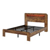 Wood Platform Bed Frame With Storage LED Light Headboard & USB Wood Platform Bed Frame With Storage LED Light Headboard & USB