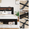 Wood Platform Bed Frame With Storage LED Light Headboard & USB Wood Platform Bed Frame With Storage LED Light Headboard & USB