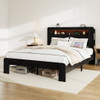 Wood Platform Bed Frame With Storage LED Light Headboard & USB Wood Platform Bed Frame With Storage LED Light Headboard & USB