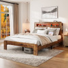 Wood Platform Bed Frame With Storage LED Light Headboard & USB Wood Platform Bed Frame With Storage LED Light Headboard & USB