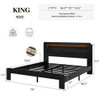 Wood Platform Bed Frame With Storage LED Light Headboard & USB Wood Platform Bed Frame With Storage LED Light Headboard & USB