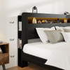 Wood Platform Bed Frame With Storage LED Light Headboard & USB Wood Platform Bed Frame With Storage LED Light Headboard & USB