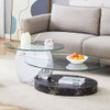 Contemporary Artistic Double Layer Coffee Table,Tempered Glass Top Contemporary Artistic Double Layer Coffee Table,Tempered Glass Top