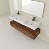 Contemporary Wall Mounted Bathroom Vanity With Dual Resin Sink And Soft Close Drawer Contemporary Wall Mounted Bathroom Vanity With Dual Resin Sink And Soft Close Drawer