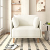 Modern Upholstered Accent Chair With Soft Cushions, Sleek Armrest Design