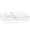 Modern Sectional Sofa With Ottoman, Round Bolster Armrests, Waist And Throw Pillows