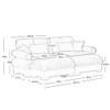 Modern Sectional Sofa With Ottoman, Round Bolster Armrests, Waist And Throw Pillows