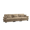 Modern Velvet Sofa With Bolstered Armrests And Pillows Modern Velvet Sofa With Bolstered Armrests And Pillows