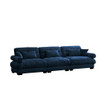Modern Velvet Sofa With Bolstered Armrests And Pillows
