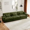 Modern Velvet Sofa With Bolstered Armrests And Pillows Modern Velvet Sofa With Bolstered Armrests And Pillows