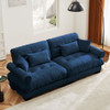 Modern Velvet Sofa With Bolstered Armrests And Pillows Modern Velvet Sofa With Bolstered Armrests And Pillows