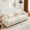 Modern Velvet Sofa With Bolstered Armrests And Pillows