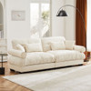 Modern Velvet Sofa With Bolstered Armrests And Pillows