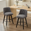 Swivel Bar Stools & Button Tufted Back (Set of 2) Swivel Bar Stools & Button Tufted Back (Set of 2)