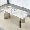 Pandora - Patterned Sintered Stone Dining Table With Stainless Steel Butterfly Legs