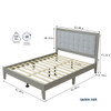 Mid Century Modern Platform Bed With Upholstered Headboard