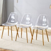Modern Transparent Ergonomic Dining Chair With Metal Legs And Comfortable Design