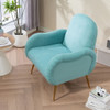 Modern Accent Chair With Metal Legs, Snowflake Fabric Armchair