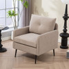 Contemporary Accent Chair With Metal Legs, Comfy Chenille Fabric Armchair