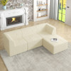Modern Minimalist L Shape Modular Sectional Sofa, Sleeper Corduroy Couch