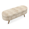 Modern Ottoman Oval Storage Bench With Rubber Wood Legs Modern Ottoman Oval Storage Bench With Rubber Wood Legs