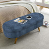 Modern Ottoman Oval Storage Bench With Rubber Wood Legs Modern Ottoman Oval Storage Bench With Rubber Wood Legs