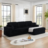 Modern Minimalist L Shape Modular Sectional Sofa, Corduroy Couch